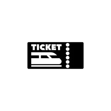 Modern black vector icon depicting a train ticket Stock Illustration
