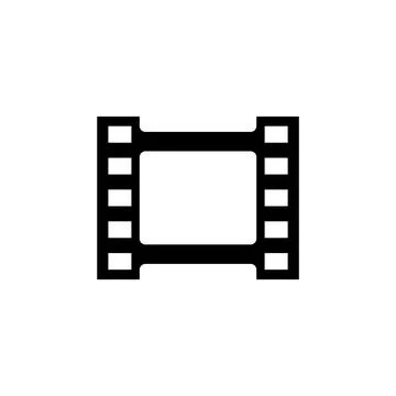Modern black vector icon depicting a filmstrip for cinema related design Stock Illustration