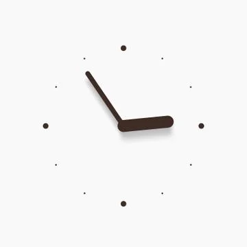 Modern black wall clock on white Illustrazione stock