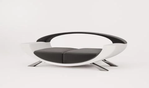 Modern black white sofa 3d Stock Illustration