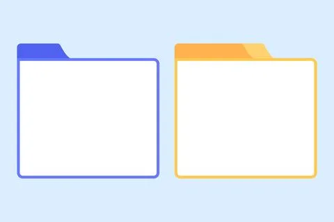 Modern Blank Digital Folder Templates for Organized File Storage and Data M.. Stock Illustration