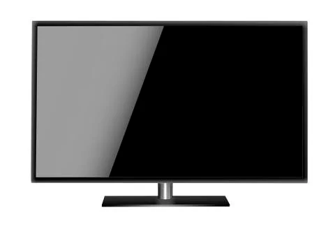 Modern blank flat screen TV set. Stock Photos