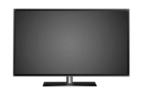 Modern blank flat screen TV set. Stock Photos