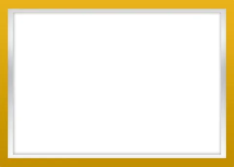 Modern Blank Silver &amp; Yellow Frame Stock Illustration