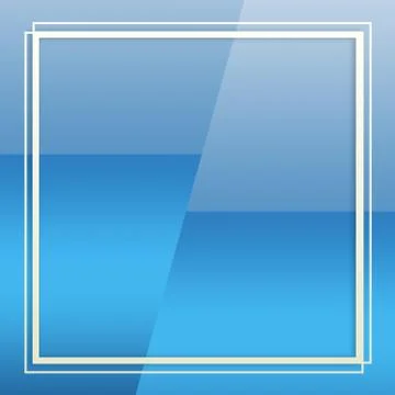 Modern Blank Square White Frame On Blue Gradient Background Stock Illustration
