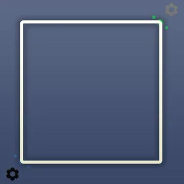 Modern Blank White Square Frame On Grey Background Illustrazione stock