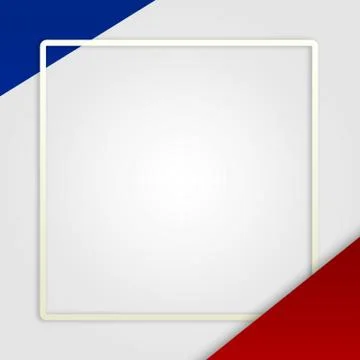 Modern Blank White Square Frame On Blue-Red Gradient Background Illustrazione stock