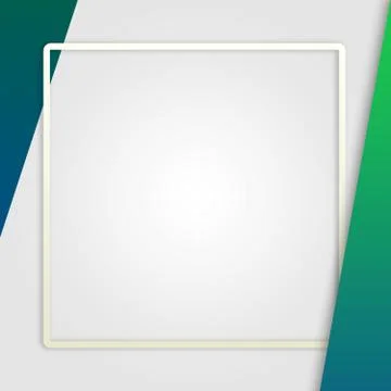 Modern Blank White Square Frame With Cool Gradient Background Stock Illustration