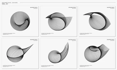 Modern blend line circle logo design template. Abstract round lines graphic. Illustrazione stock