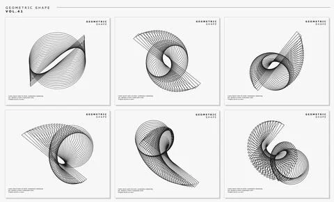 Modern blend lines abstract vector set. Dynamic line vector design collection. Stock Illustration