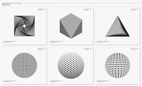 Modern blend shape logo design template set. Digital line shape graphic vector. Stock Illustration