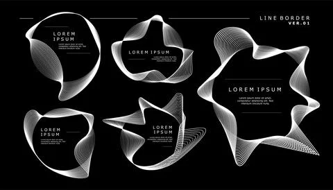 Modern blended lines abstract border design template. Minimal line wave border. Stock Illustration