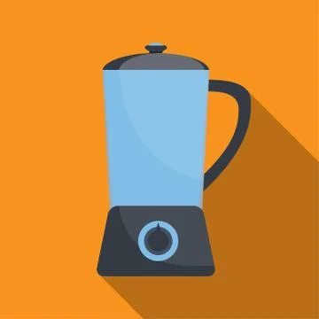 Modern blender, icon with long shadow. Vector flat illustration. Stock Illustration
