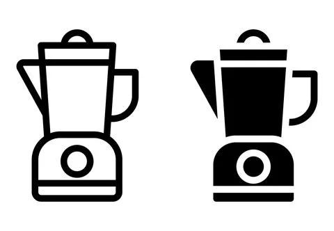 Modern Blender Outline and Solid Icon Design for Kitchen Appliances Stock Illustration