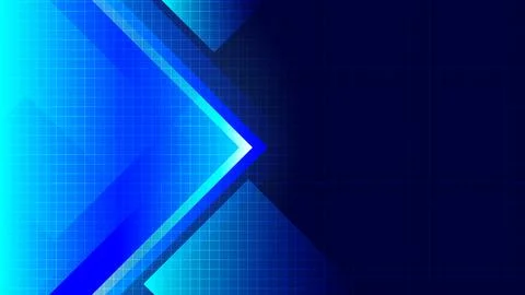 Modern Blue Abstract Background With Geometric Arrow Shapes and Grids Stock Illustration