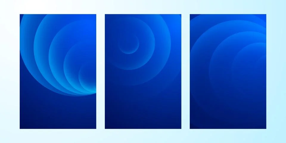 Modern Blue Abstract Background Set with Overlapping Concentric Circles and.. Stock-Illustration