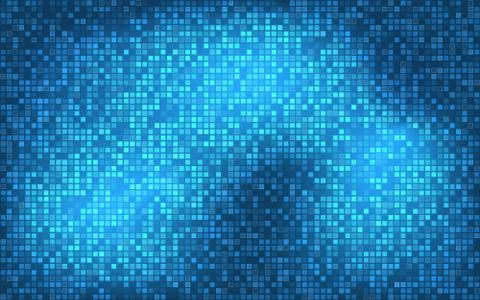 Modern blue abstract background with transparent squares, simple mosaic pattern Illustration