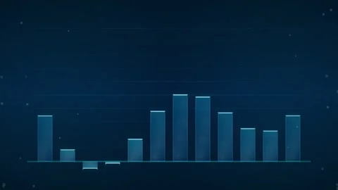 Modern blue abstract digital graph showing growth and success trends Stock Footage 346003264