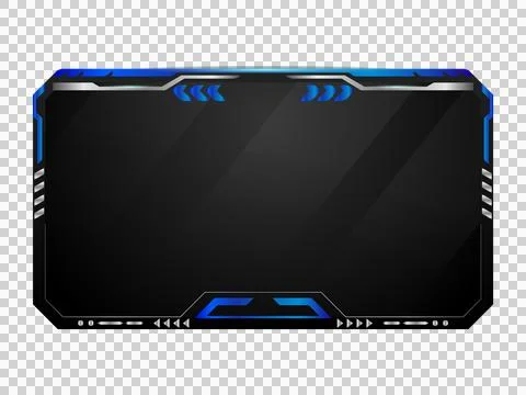 Modern blue and gray tech overlay stream gamer template screen vector Stock Illustration
