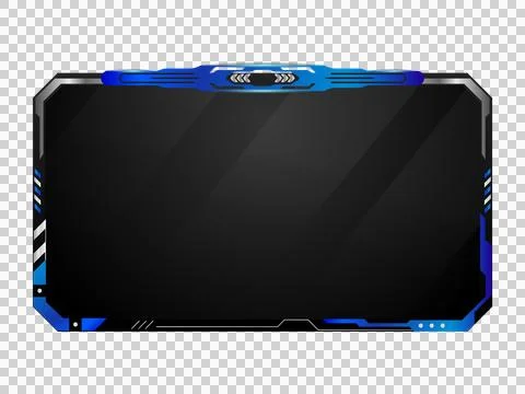 Modern blue and gray tech overlay stream gamer template screen concept Stock Illustration