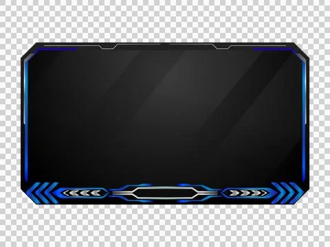 Modern blue and gray tech overlay stream gamer template screen isolated Stock Illustration