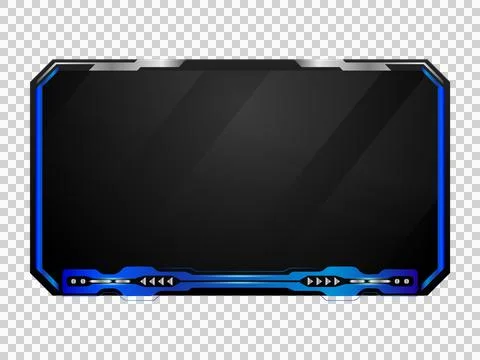 Modern blue and gray tech overlay stream gamer template screen graphic Stock Illustration