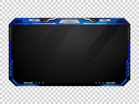 Modern blue and gray tech overlay stream gamer template screen design Stock Illustration