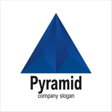 Modern Blue Arrow Geometric Polygon Triangle Pyramid Logo Symbol Vector Illustrazione stock