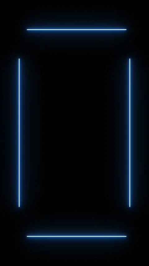 Modern blue border glowing light lines surrounding empty display backdrop. strea Stock Footage 340556540
