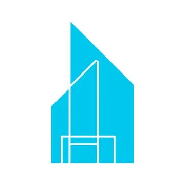 Modern Blue Building Vector Logo Ilustración de archivo