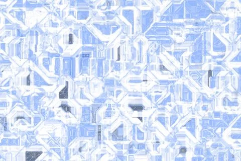 Modern blue cybernetic optic pattern cg background illustration Stock Illustration