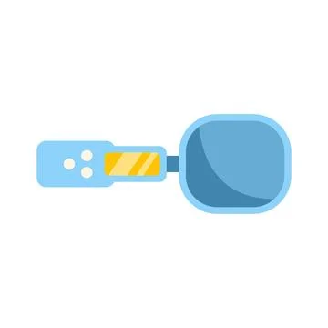 Modern blue dental mirror tool isolated on white background Stock Illustration