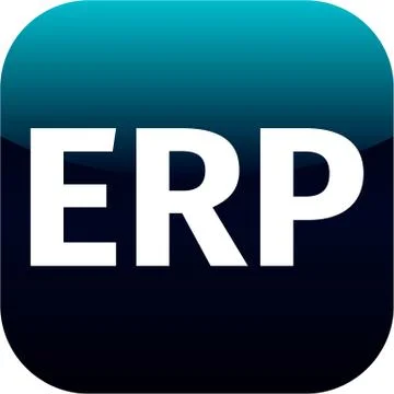 Modern blue erp icon - for web, internet or phone app Stock Illustration