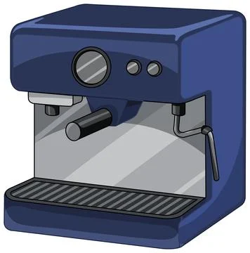 Modern Blue Espresso Machine Vector Illustration on White Background イラスト素材