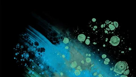 Modern blue flow background on black. Liquid shape in color banner. Stock Illustration