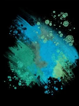 Modern blue flow background on black. Liquid shape in color banner. Stock Illustration
