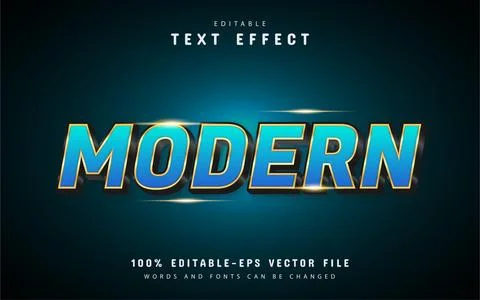 Modern blue gold text effect Stock Illustration