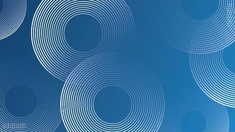 Modern blue gradient circles concentric lines banner background. Stock Illustration