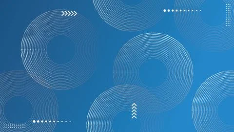 Modern blue gradient circles dotted lines banner background. Stock Illustration