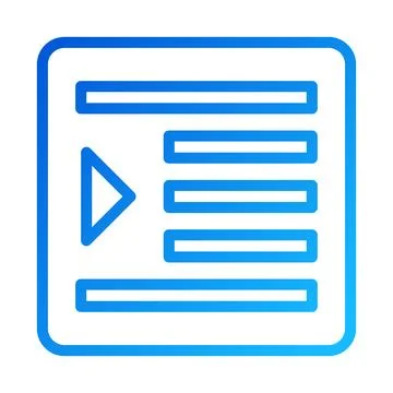 Modern Blue Gradient Icon of a Document with a Play Illustrazione stock