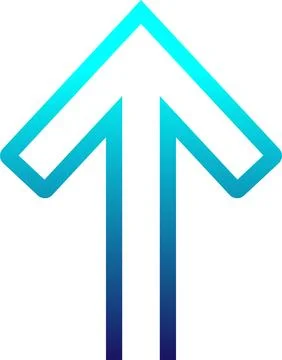 Modern Blue Gradient Upward Arrow Icon Representing Growth Progress Success.. Stock Illustration