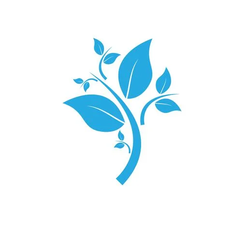 Modern blue leaf isolated item, icon, object for vector logo template design Stock Illustration