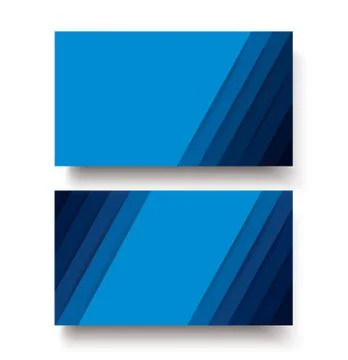 Modern blue lines double sided business card template Stock Illustration