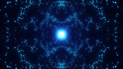 Modern Blue Particle Abstract Circle Tunnel 動画素材 282820391