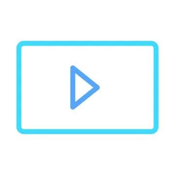 Modern Blue Play Button Icon on White Background Ilustração Stock