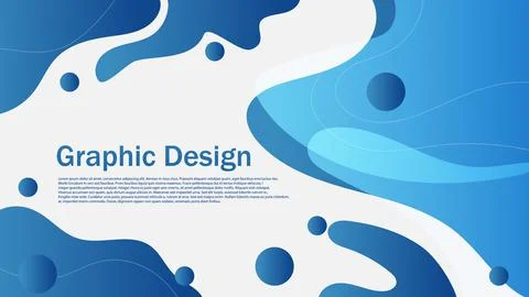 Modern blue shape element layout, minimal dynamic flow landing page Stock Illustration
