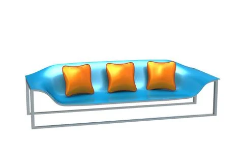 Modern Blue Sofa Stock Illustration