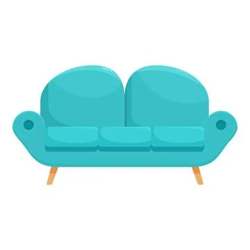 Modern blue sofa providing comfortable seating in living room Stock Illustration