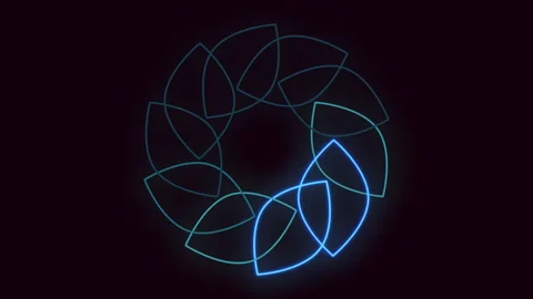 Modern blue spiral design simple and striking circle pattern Stock Footage 292965619