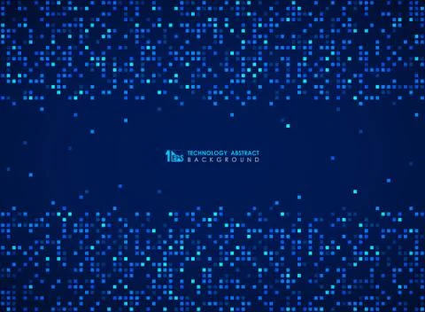 Modern blue square bit pattern of futuristic design background. illustration Illustrazione stock